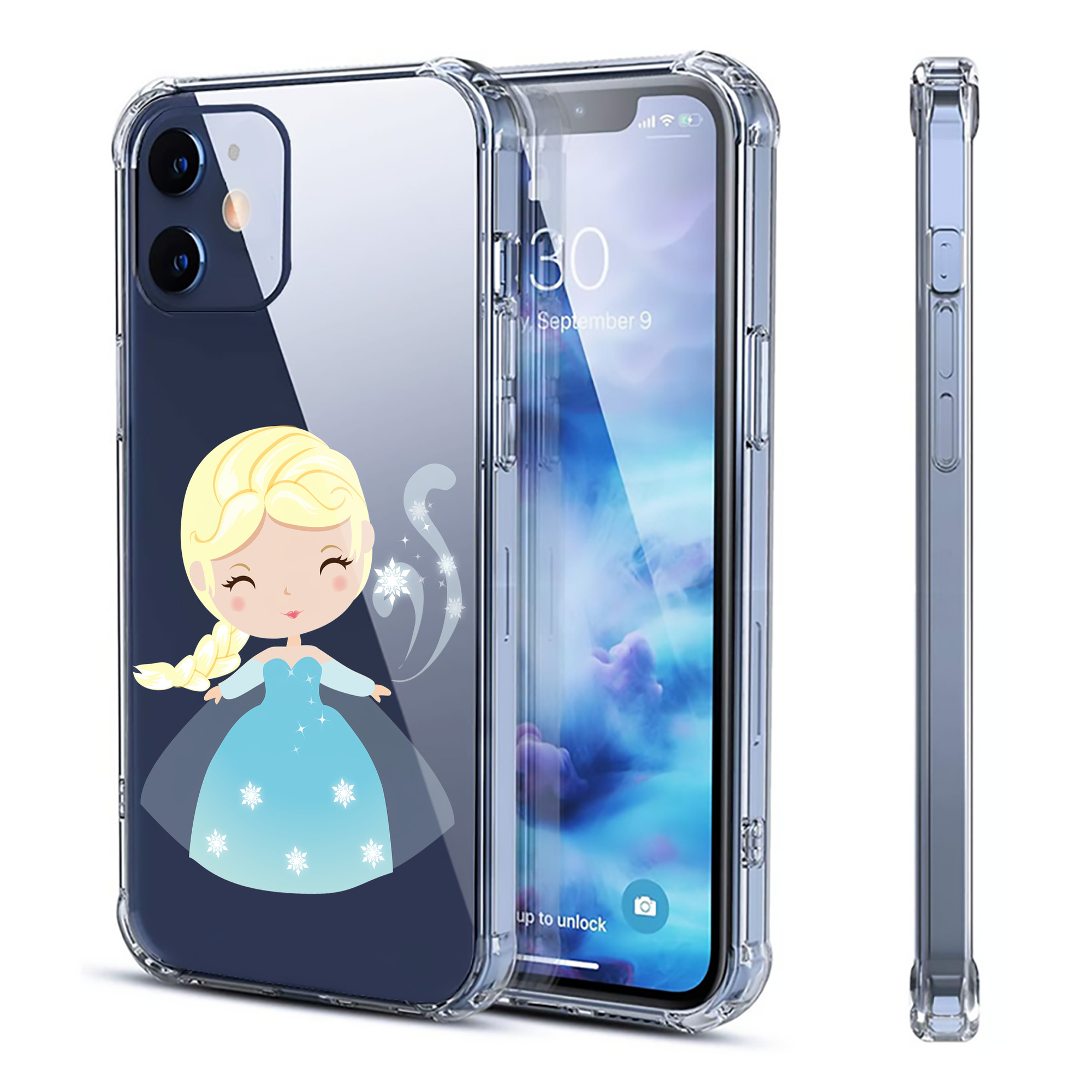 （画像用） アナと雪の女王 アンナ エルサ Frozen Anna Elsa 【iPhone 12シリーズ対応】透明スマホケース（クリアソフトケース）
